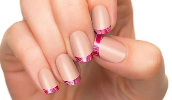 different color french tip nails 1 min 1
